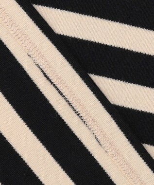 23区 L 【CanCam４月号掲載/洗える】Armor-lux スムース バックボタン ボーダー カットソー ブラック×ベージュ