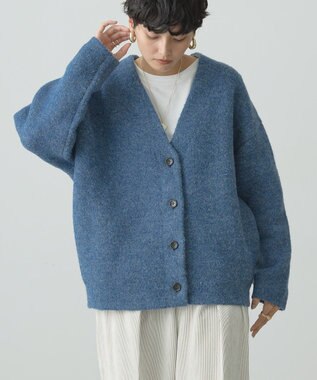 AMERICAN HOLIC ブークレＷフェイスＶネックニットカーディガン Blue