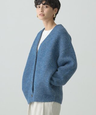 AMERICAN HOLIC ブークレＷフェイスＶネックニットカーディガン Blue