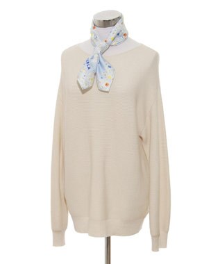 MOONBAT 【シルク100%】フルラ (FURLA) 小花柄 シルクプリントスカーフ 58cm×58cm ペールスカイ