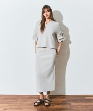 GRACE CONTINENTAL ジャージペンシルスカート ベージュ