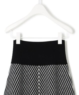 ICB ミルドウール ストライプ柄ニットスカート ブラック系1