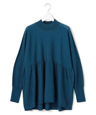 23区 【洗える】ウールギャザー ドルマンスリーブ ニット ピーコックグリーン系