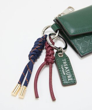 TOPKAPI 【TREASURE TOPKAPI】スムースレザー 幾何柄 フラグメントケース ダークグリーン