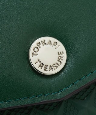 TOPKAPI 【TREASURE TOPKAPI】スムースレザー 幾何柄 フラグメントケース ダークグリーン