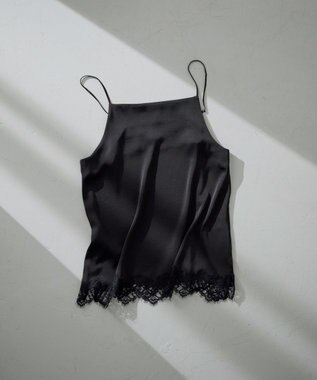 23区 S サテンレースキャミソール ブラック系