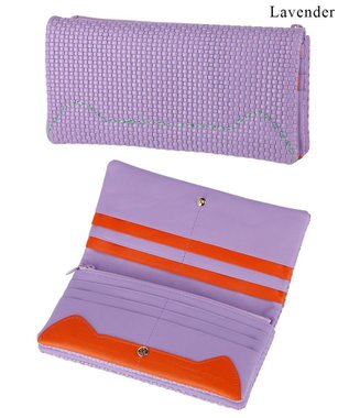 tsumori chisato CARRY エンボスメッシュ かぶせ 長財布 ねこステッチ