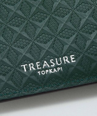 TOPKAPI 【TREASURE TOPKAPI】スムースレザー 幾何柄 フラグメントケース ダークグリーン
