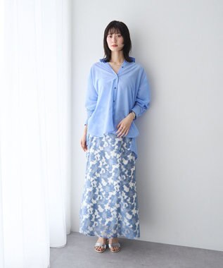 YECCA VECCA バック釦シアーシャツ Blue
