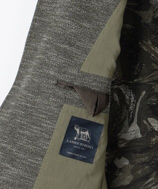 JOSEPH ABBOUD 【イタリア素材/軽量/ストレッチ】バックプリントジャージー ジャケット カーキ系