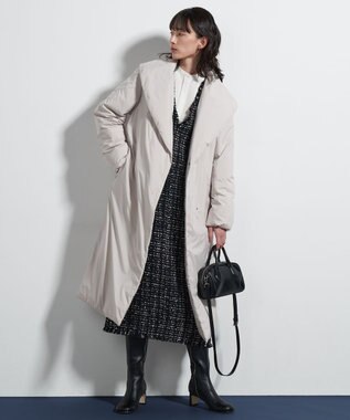 ICB ADSダウン ショールカラーコート トープ系