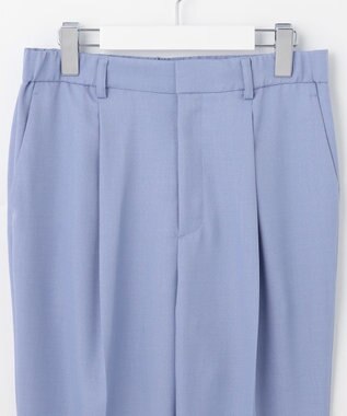 自由区 【接触冷感・速乾・UVケア・撥水・防シワ・XSサイズあり】リネンライクツィルテーパード パンツ ダルブルー系