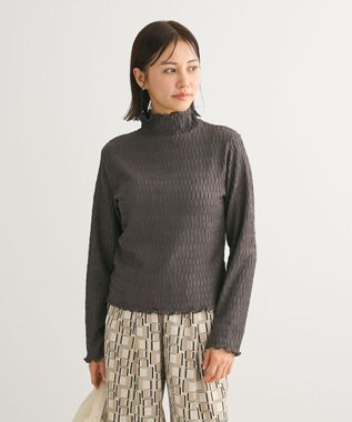 Green Parks ・Ｐｅｔｉｔ　Ｆｌｅｕｒ　ジャカードハイネックロンＴＥ Charcoal Gray