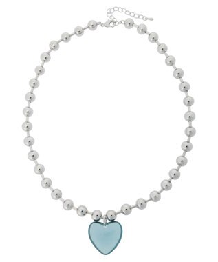 Green Parks ・ＨＡＬＦ　ＴＩＭＥ　クリアハートチェーンネックレス Blue