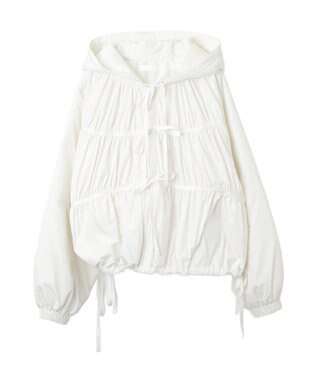 WEGO リボンフードブルゾン ホワイト