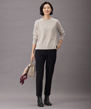 J.PRESS LADIES L 【洗える】SEMI WORSTED WOOL クルーネック ニット ベージュ系