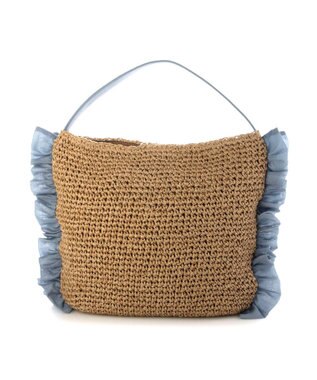 UNBILLION カシュカシュ cachecache / サイドフリルワンンハンドルトート カゴバッグ ブルー