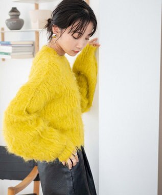 WEGO ブラッシュニットショートプルオーバー イエロー