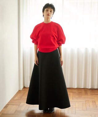 #Newans ラウンドスリーブカットソー レッド