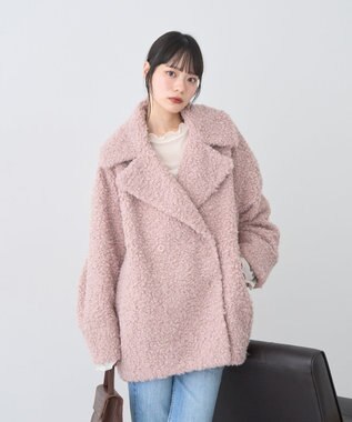 earth music&ecology ループファーコート Pink Beige