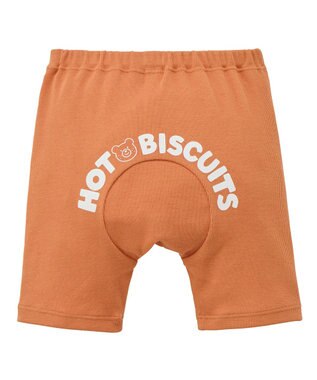 MIKI HOUSE HOT BISCUITS 【70-100cm】ロゴシリーズ 6分丈ハーフパンツ オレンジ
