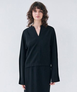 BEIGE， 【洗える】RUE / スリットネックフォルムブラウス