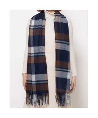 UNBILLION カシュネ cache nez / ウールチェックストール ネイビーミックス