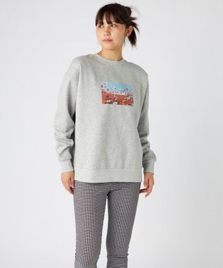 OP／FILA 【ocean pacific】Daily Cozy/あったか裏起毛フォトプリントスウェット 杢グレー