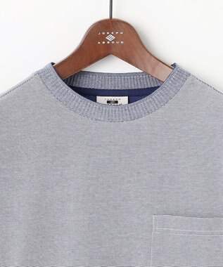 JOSEPH ABBOUD 【JAPANファブリック・日本縫製・清涼】ミラノリブWフェイス長袖Tシャツ ブルー系