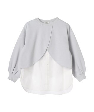 earth music&ecology ＳＥＴ２点カットプルオーバー＋シャツドッキングタンク Light Gray