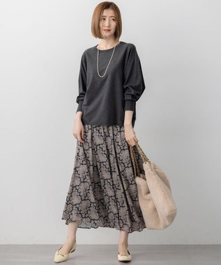 23区 S 【洗える】Ratti ヴィンテージペイズリープリント スカート ブラックプリント