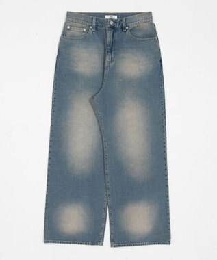 WEGO 【ユニセックス着用ITEM/SMLサイズ展開/ウエスト調整可】バギーデニムパンツ デニム中濃色