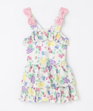 ANY KIDS 総柄 フリル ワンピース 水着 フルーツ柄