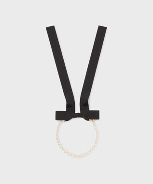 GRACE CONTINENTAL パールリボンネックレス ホワイト