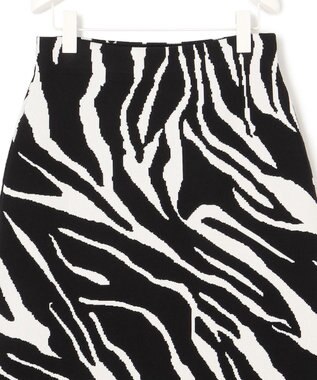 ICB 【洗える】アニマルジャガード  ニットスカート ブラック系