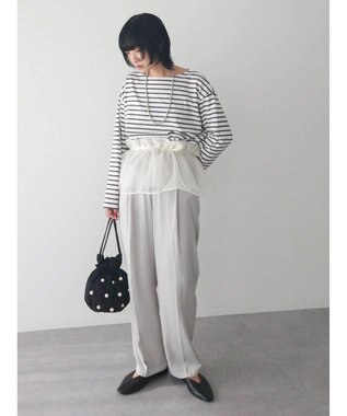 Green Parks つやサテンイージーパンツ Light Gray