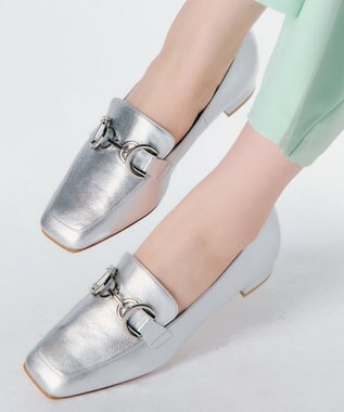 Dominic3 ダブルリング レザーローファー シルバー