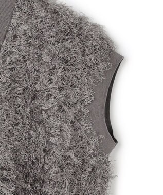 BEIGE， LYCORIS / カットフリンジ Vネックニット Gray