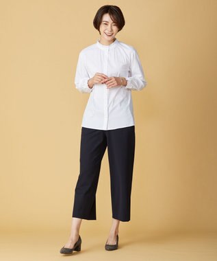 J.PRESS LADIES 【洗える】アルガンシルク ワイドパンツ ネイビー系