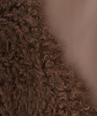 earth music&ecology フェイクファーショートジレ Brown