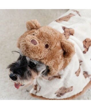 PET PARADISE ペットパラダイス くまちゃん 着る毛布 小型犬 ホワイト×ブラウン
