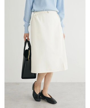 Green Parks 〈選べるきれシル〉Ｉラインミディ丈スカート Ivory