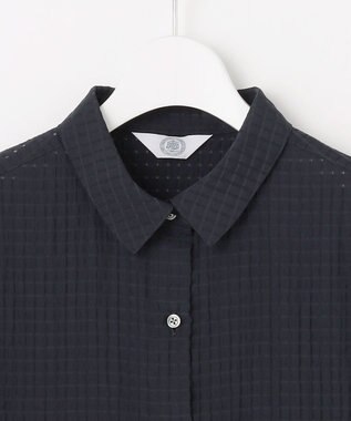 J.PRESS LADIES 【洗える・吸水速乾】トリオシアーチェック シャツ ネイビー系