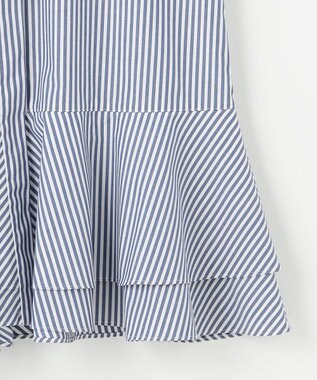 #Newans 【シワになりにくい/洗濯機可能】ダブルフリルヘムシャツ ネイビー