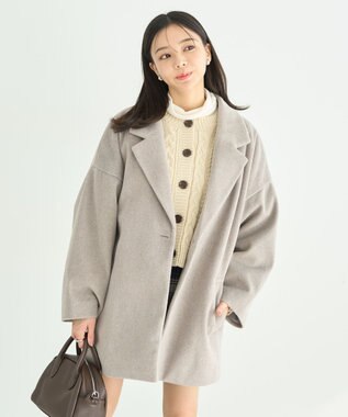 earth music&ecology オーバーテーラードジャケット　シャギー Gray Beige