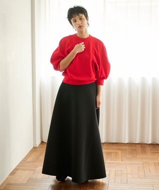 #Newans ラウンドスリーブカットソー レッド