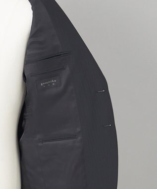 GOTAIRIKU 【オールシーズン対応】WOOL×POLYESTER ライトウェイト スーツ（ブラックストライプ） ブラック系1