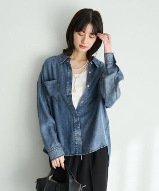 YECCA VECCA 【販売なし】バイオ加工ウ゛ィンテージデニムシャツ Gray