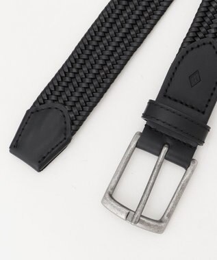 JOSEPH ABBOUD 【キングサイズ・イタリア素材・ストレッチ・日本製】 ストレッチレザー ベルト　30㎜ ブラック系