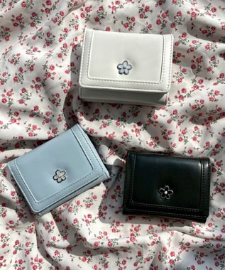 WEGO フラワーガマ口ウォレット サックス